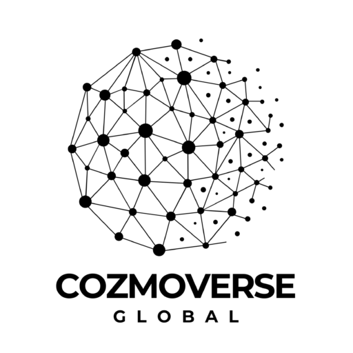 black and white geometric techworld logo